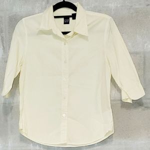 GAP • yellow pin striped button up shirt
